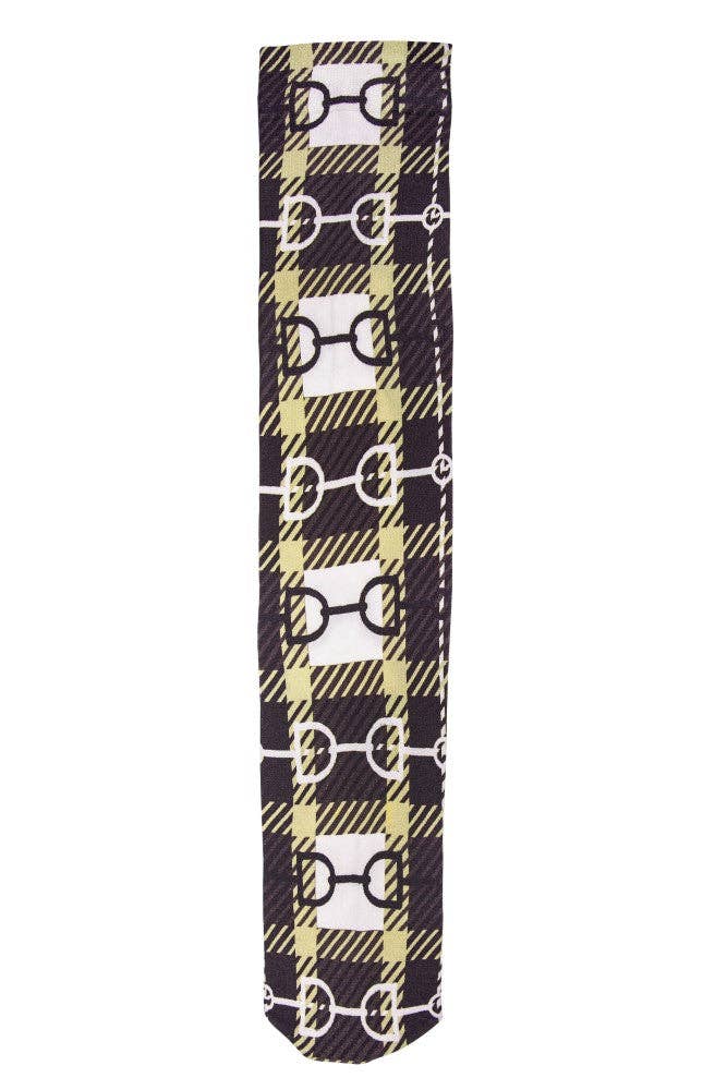 AWST Int'l Snaffle Bit Plaid Socks: Tan