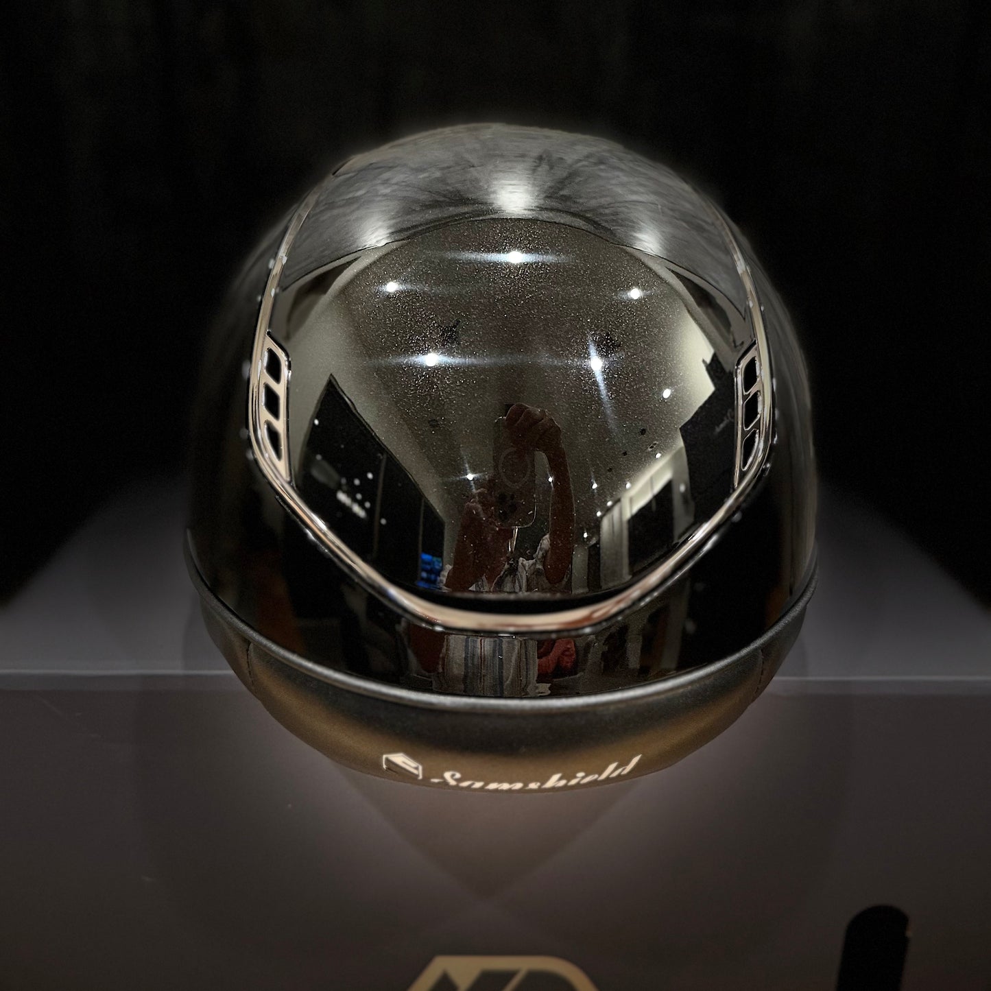 Helmet V2 Miss Glossy - Glossy - Chrome Rails & Black Chrome Blazon - Samshield Stock 2.0 - MSGBC