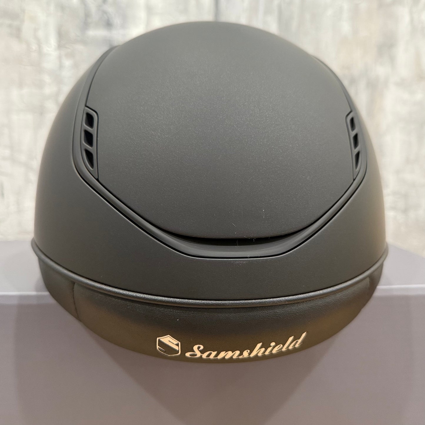 Helmet V2 Miss Matt - Matt - Black Matt Blazon & Rails - Alcantara Embroidery Band - 5 Jet Hermtite Swarovski Crystal - Samshield 2.0 Custom Limited Blackout Darkline