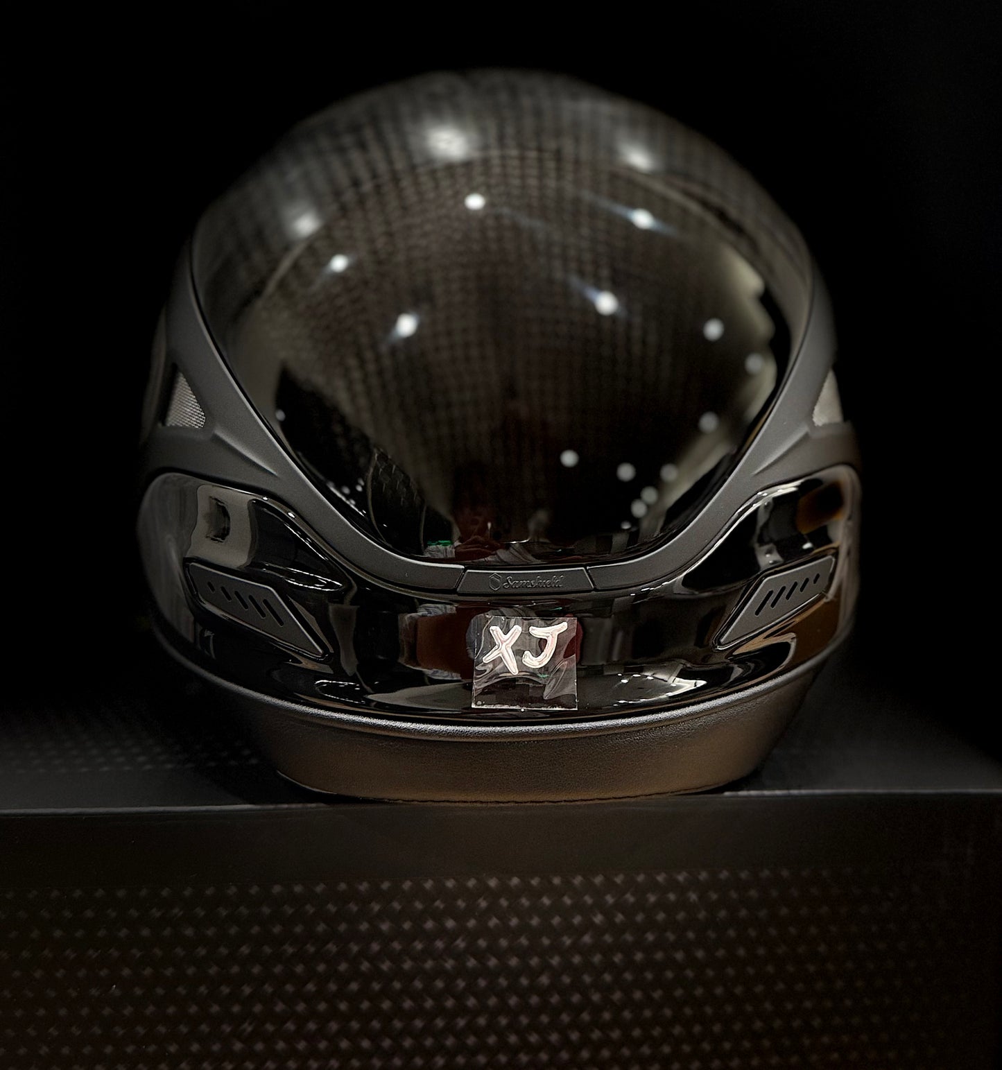 Helmet XJ V2 Limited Glossy Carbon Fiber Blackout Matt Darkline Glossy - Samhield Stock Helmet 2.0