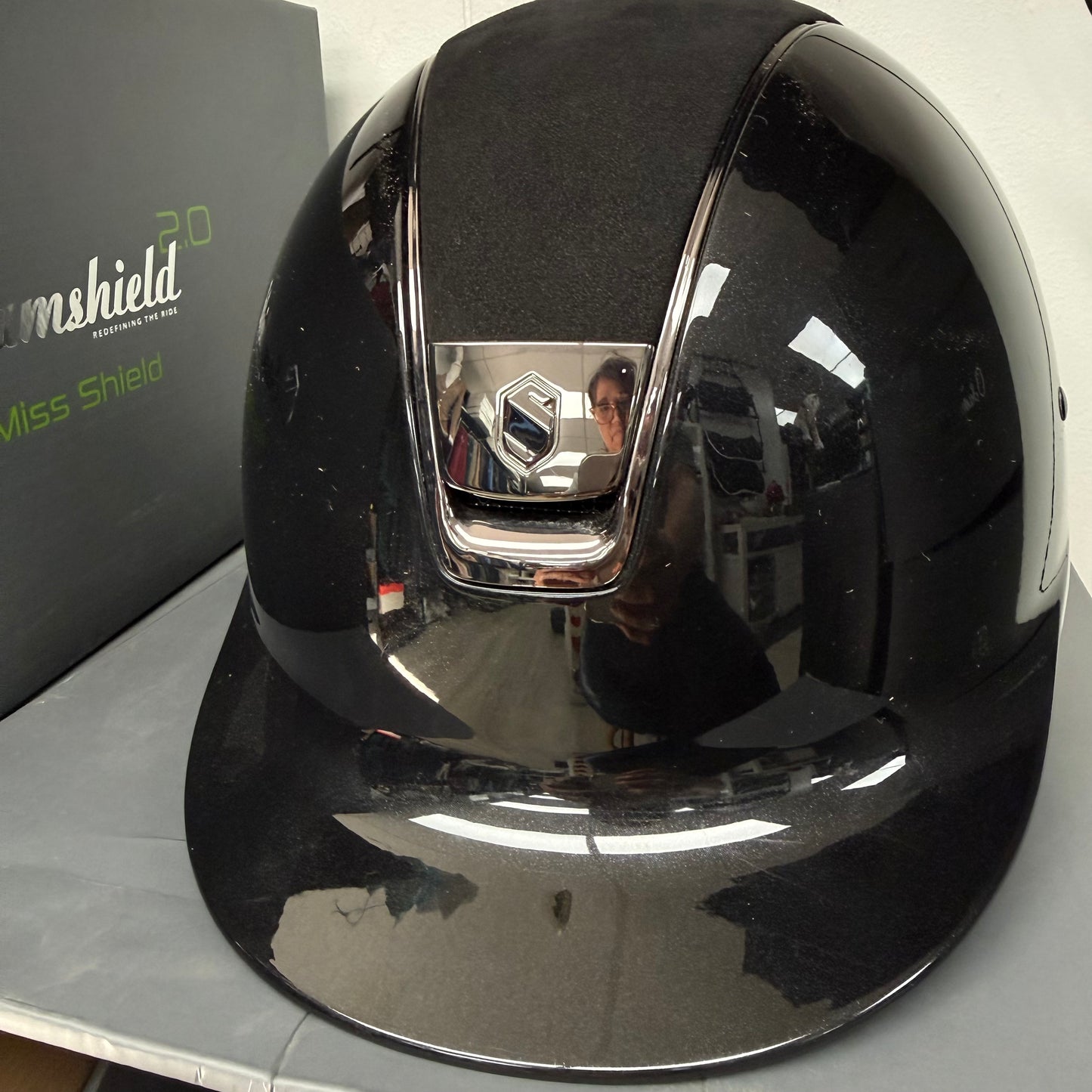 Helmet V1 Reg Gloss - Alcantara Top - Chrome Blazon & Rails Samshield 1.0 Limited -SL1a
