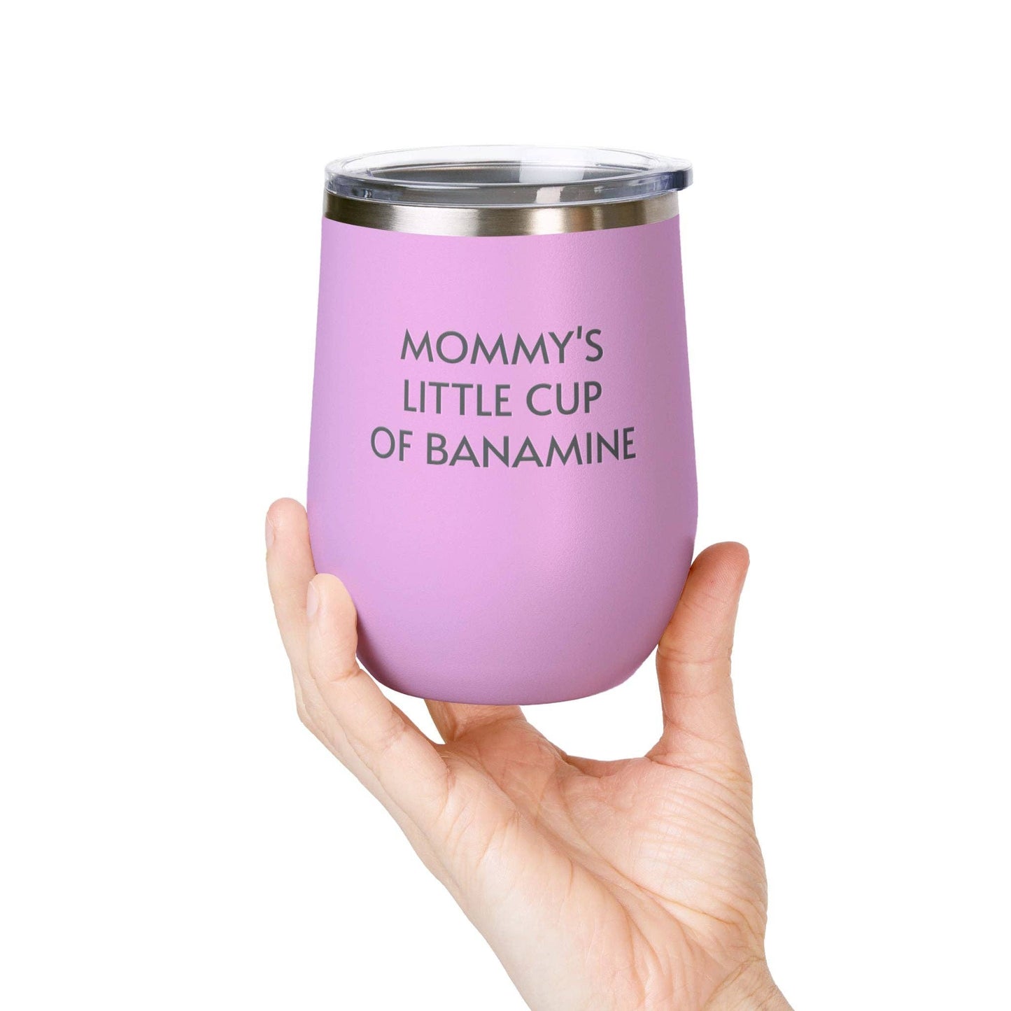 Wine Tumbler, 12oz - Mommy's Cup of Banamine - Pastels: Light Blue / 12oz
