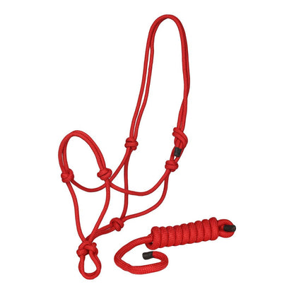 TuffRider Rugged Rope Halter with matching lead: Blue / Horse