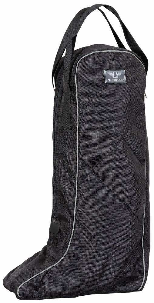 TuffRider Classic Equestrian Boot Bag: Black/Silver / Standard