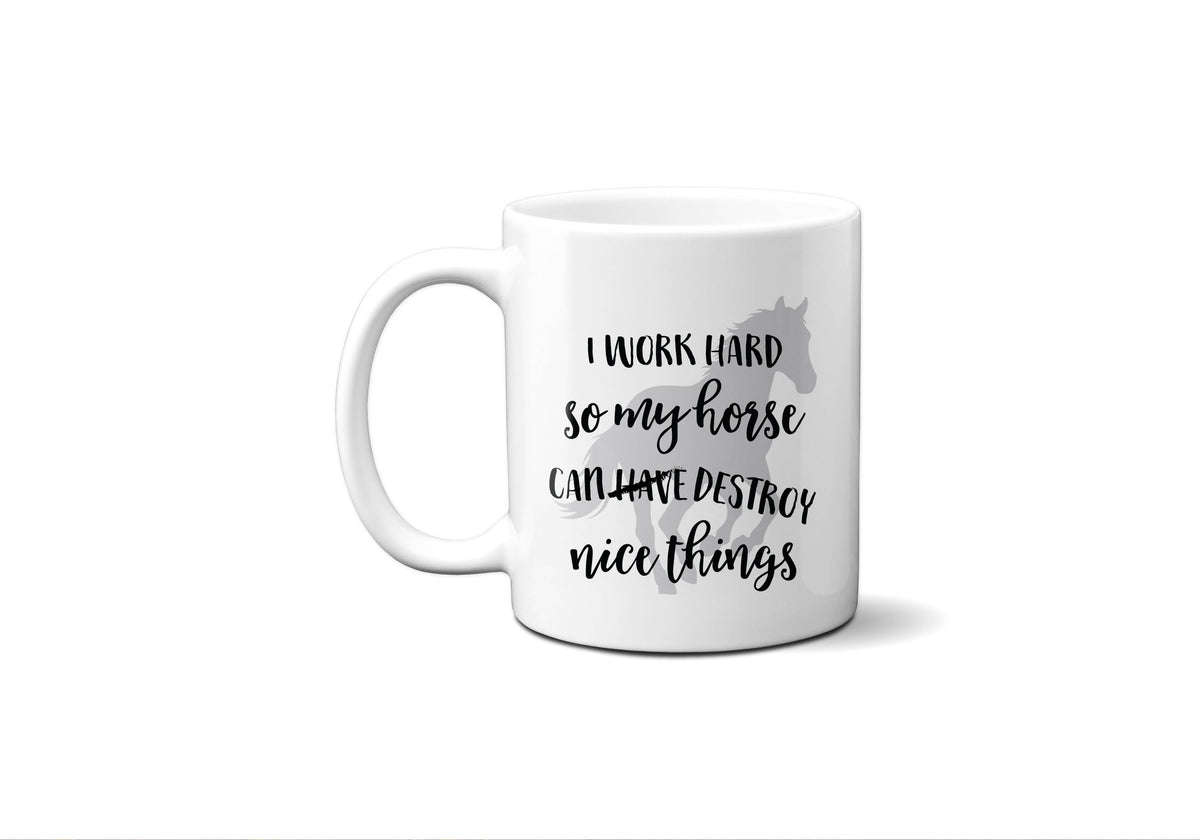 Horse Nice Things Coffee Mug Equestrian Gift Cup Western: 15oz