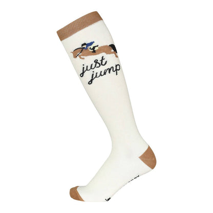 Dapplebay Knit Boot Socks - Just Jump: Natural / One Size