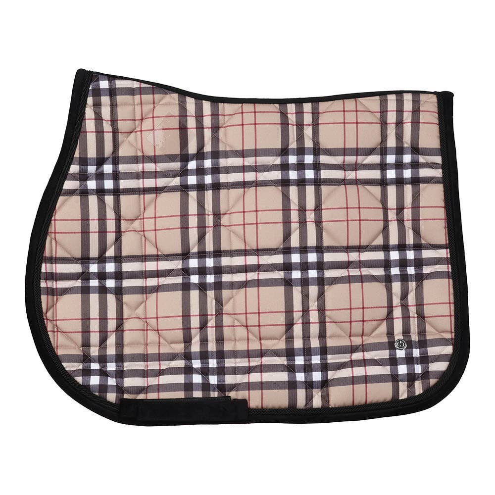 Dapplebay Holiday Plaid Pony Saddle Pad-Tan: Tan / Pony