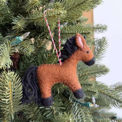 Horse Felt Wool Christmas Ornament