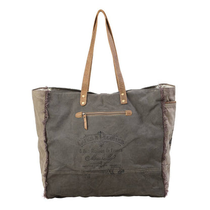 Green Floral Print Weekender Bag: Green Floral
