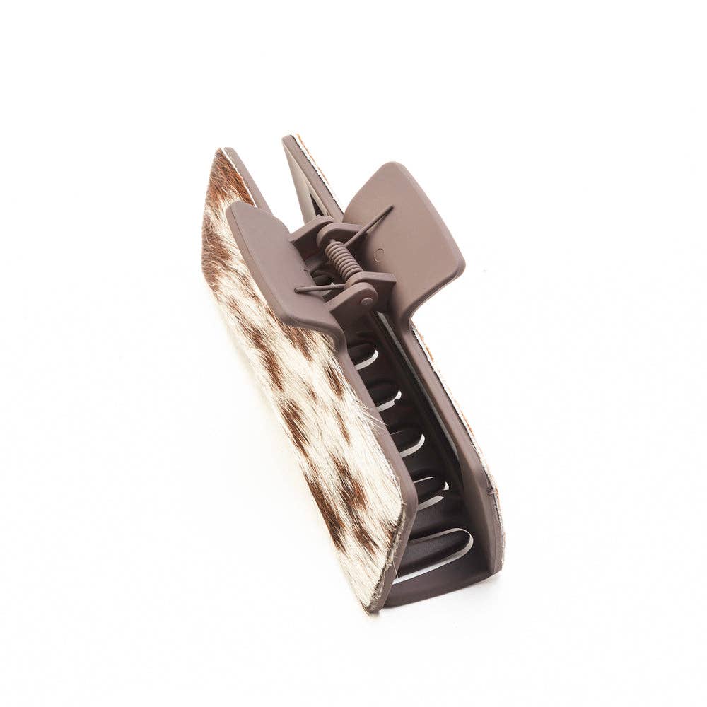 High Vista Hair Comb Clip In Dark Brown: Hand-Tooled