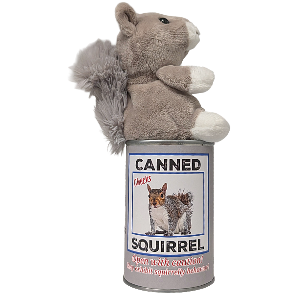 Canned Gray Squirrel | Stuffed Animal Plush | Funny Jokes: Regular Lid