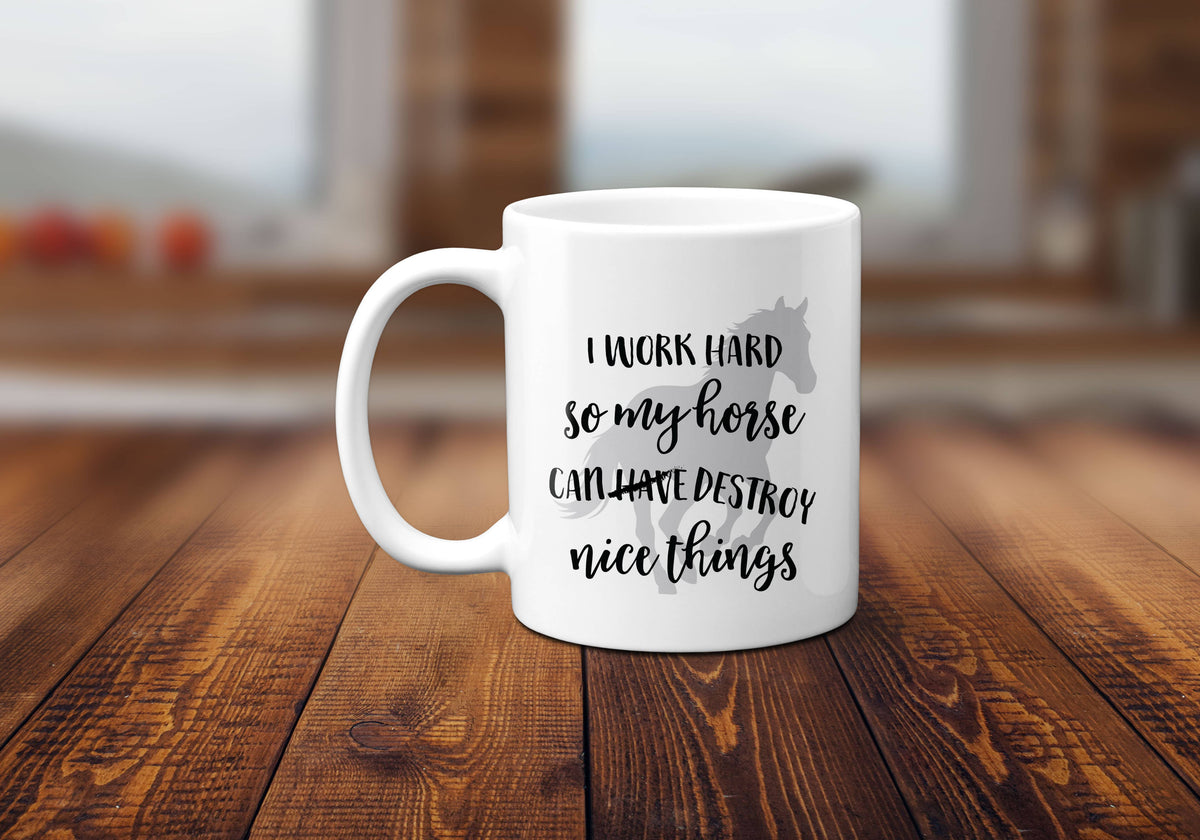 Horse Nice Things Coffee Mug Equestrian Gift Cup Western: 15oz