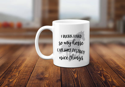 Horse Nice Things Coffee Mug Equestrian Gift Cup Western: 15oz