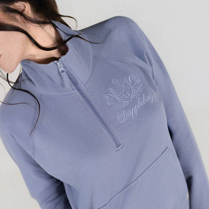 Dapplebay Crest 1/2 Zip French Terry Sweatshirt: Ballet Pink / M