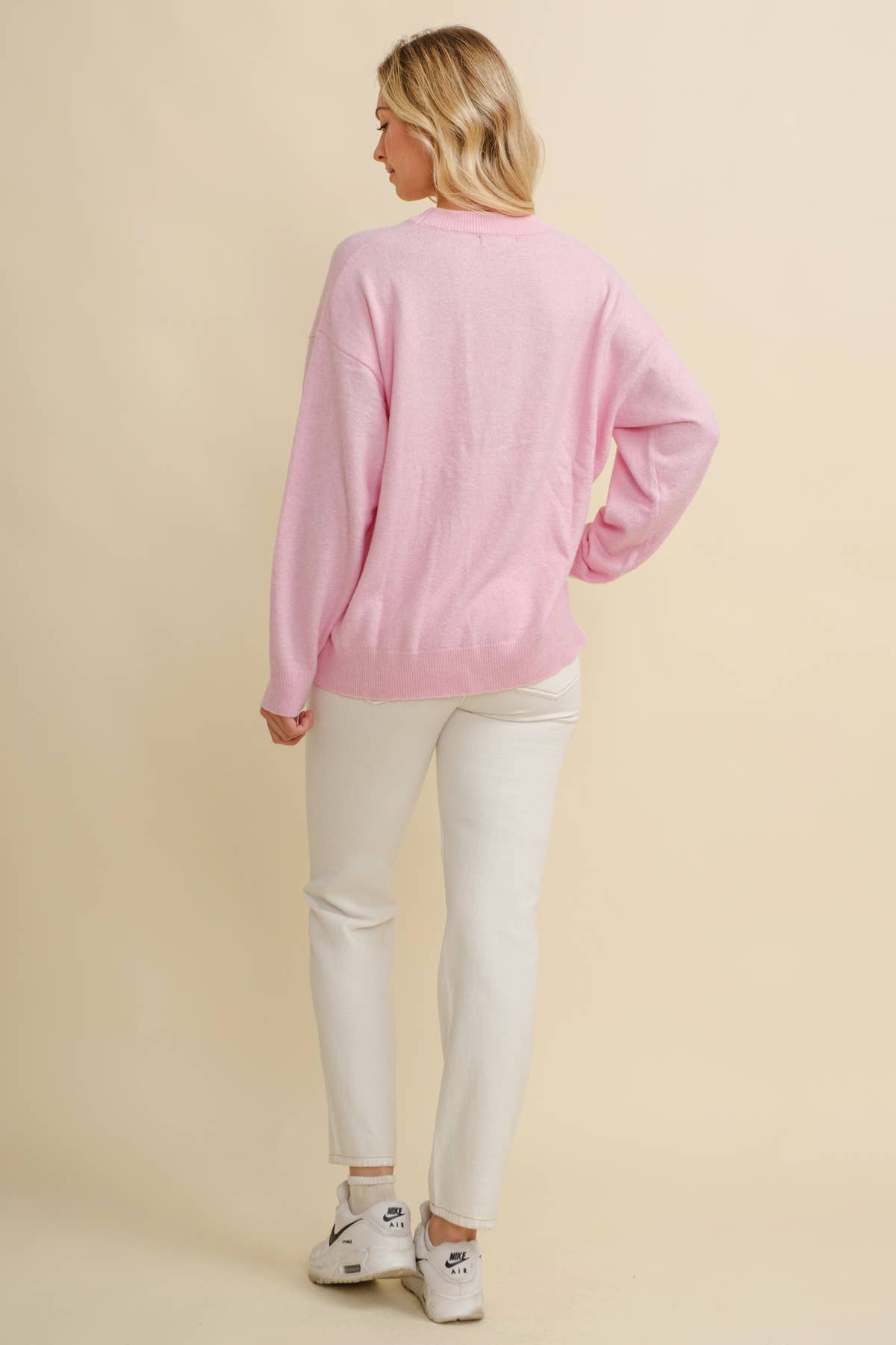 CSW13668 - HORSE SHOE PULLOVER SWEATER: Beige / S