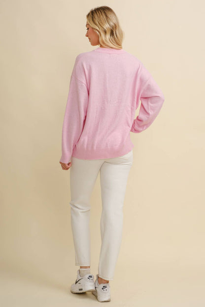 CSW13668 - HORSE SHOE PULLOVER SWEATER: Beige / S