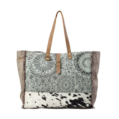 Green Floral Print Weekender Bag: Green Floral