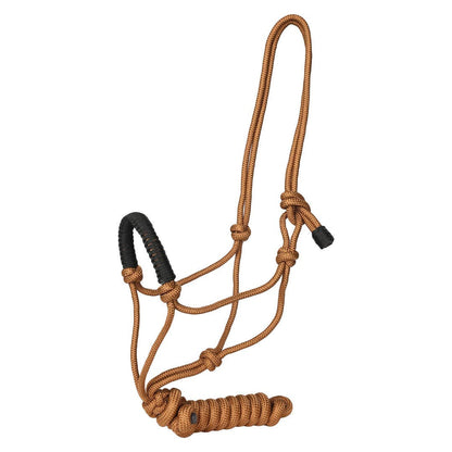 TuffRider Rugged Rope Halter Braided Noseband with matching lead: Red / Horse