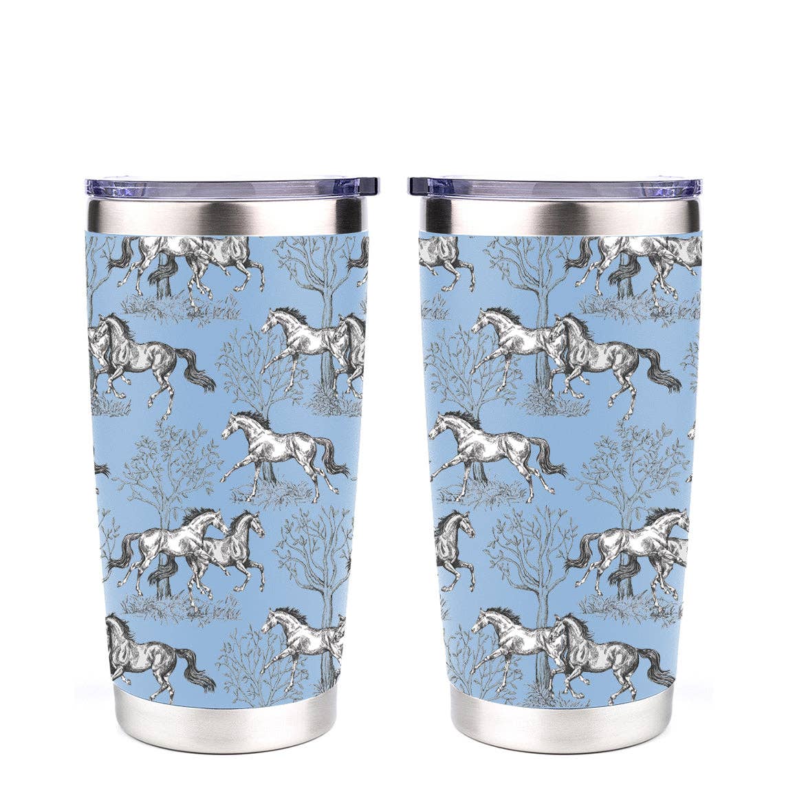 AWST Int'l 20 oz Stainless Steel Tumbler - Lila Toile: Blue / STD
