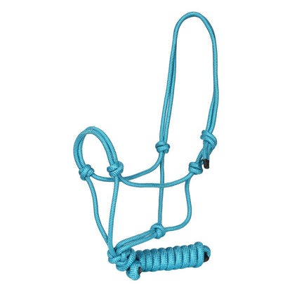 TuffRider Rugged Rope Halter with matching lead: Blue / Horse