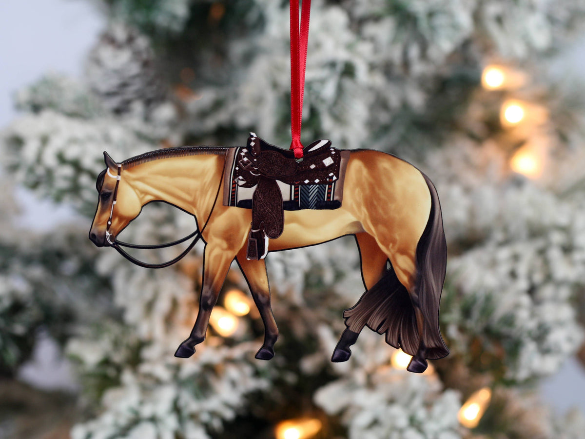 Buckskin Western Pleasure Horse Ornament Quarter Horse Gift