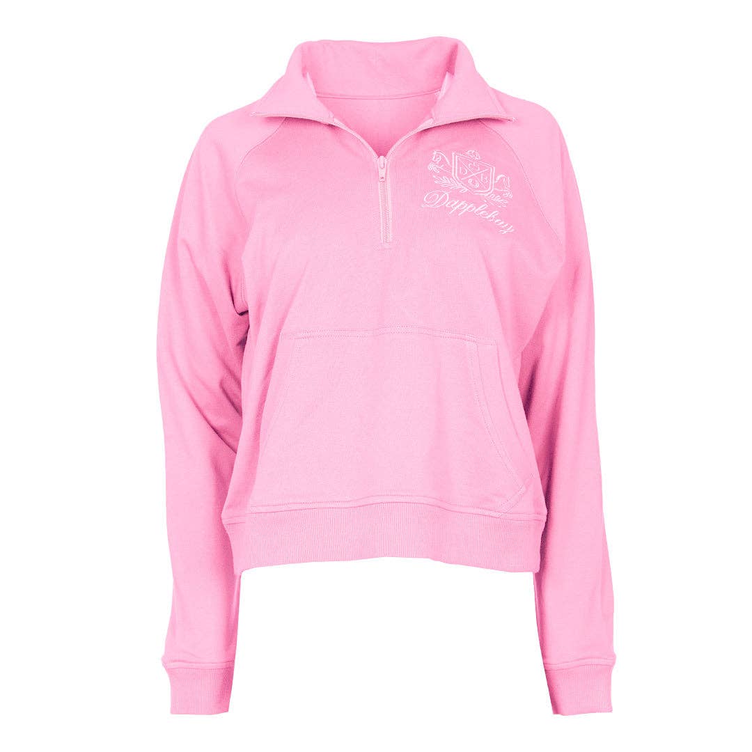 Dapplebay Crest 1/2 Zip French Terry Sweatshirt: Ballet Pink / M