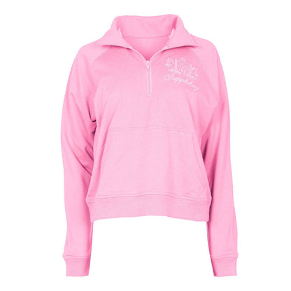Dapplebay Crest 1/2 Zip French Terry Sweatshirt: Ballet Pink / M