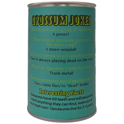 Oliver the Canned Opossum | Stuffed Animal Plush w/Jokes: Regular Lid