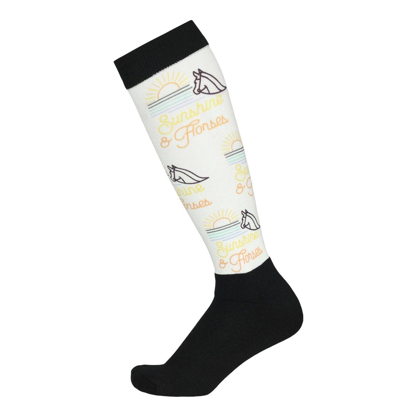 Dapplebay Slick Boot Socks - Sunshine & Horses: Multi / One Size