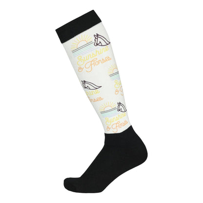 Dapplebay Slick Boot Socks - Sunshine & Horses: Multi / One Size