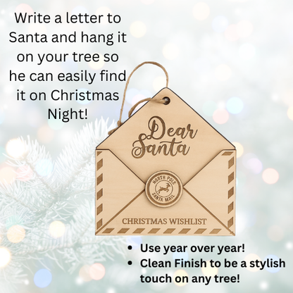 Dear Santa Christmas Wishlist Holder – Envelope Ornament