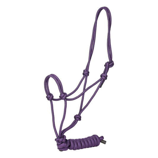 TuffRider Rugged Rope Halter with matching lead: Violet / Horse