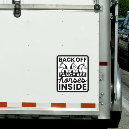 Dapplebay Fancy A$$ Horses - Horse Trailer Decal: Black / Regular