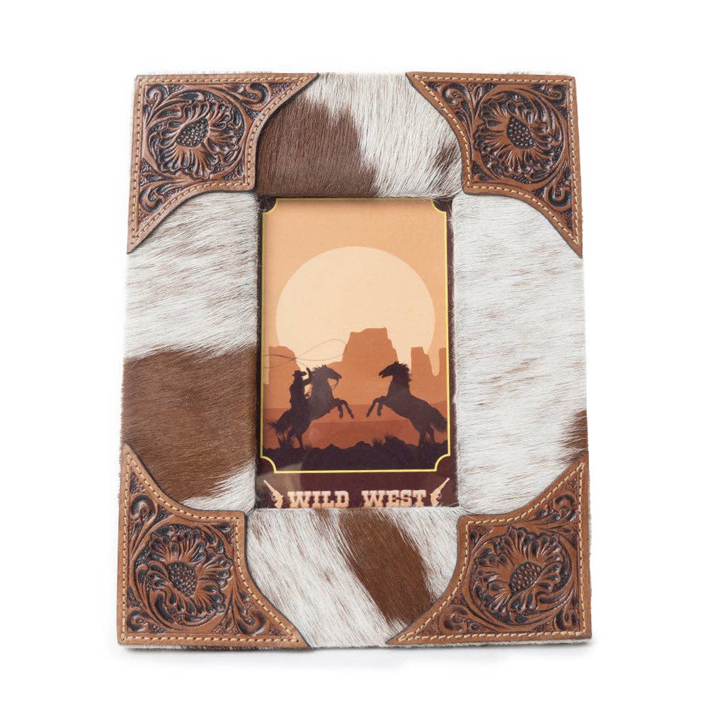 Tumbleweed Trail Photo Frame In Brown & White: Brown & White / SINGLE