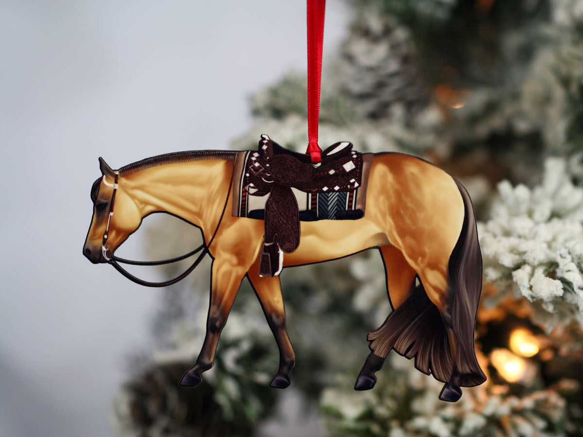 Buckskin Western Pleasure Horse Ornament Quarter Horse Gift