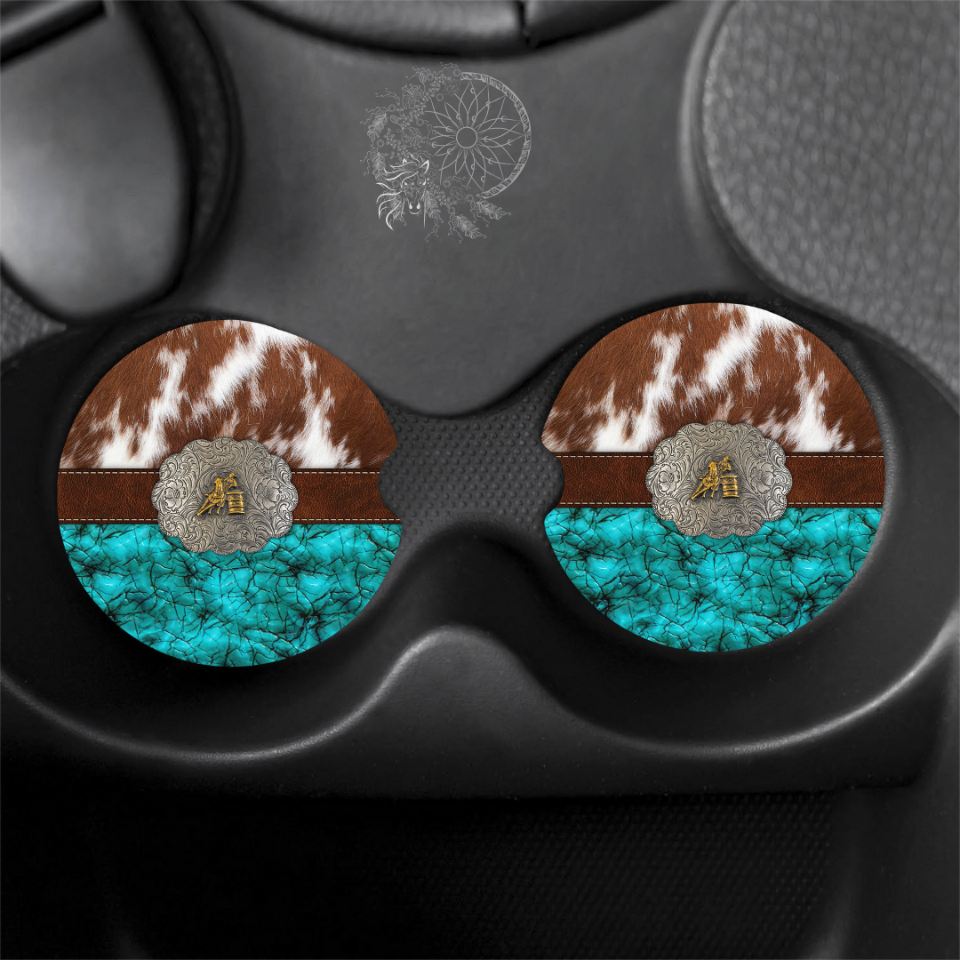 Rodeo Buckle / Horse / Equine / Animal Car Coasters: Neoprene (Soft)