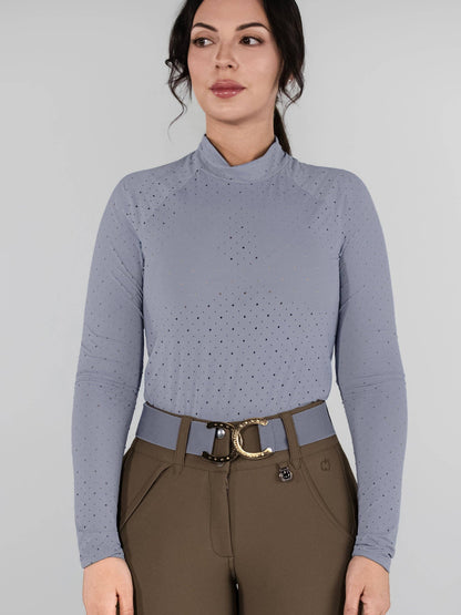 Dapplebay Aircut Mock Neck LS Top-Moonrise: Moonrise / S