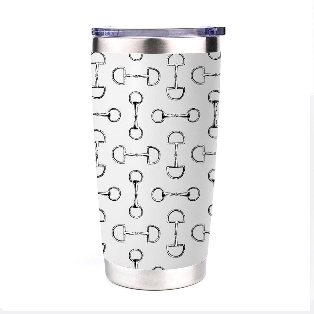 AWST Int'l 20 oz Stainless Steel Tumbler-Lila Vintage Snaffle Bit: White / STD