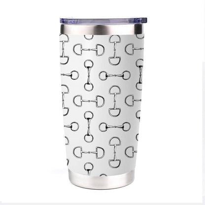 AWST Int'l 20 oz Stainless Steel Tumbler-Lila Vintage Snaffle Bit: White / STD
