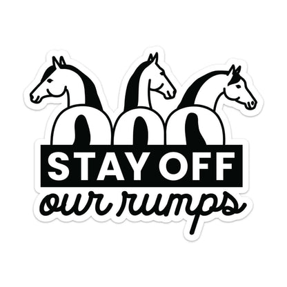 Dapplebay Stay Off Our Rumps! - Horse Trailer Decal: Black / Regular