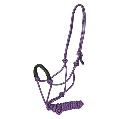 TuffRider Rugged Rope Halter Braided Noseband with matching lead: Red / Horse