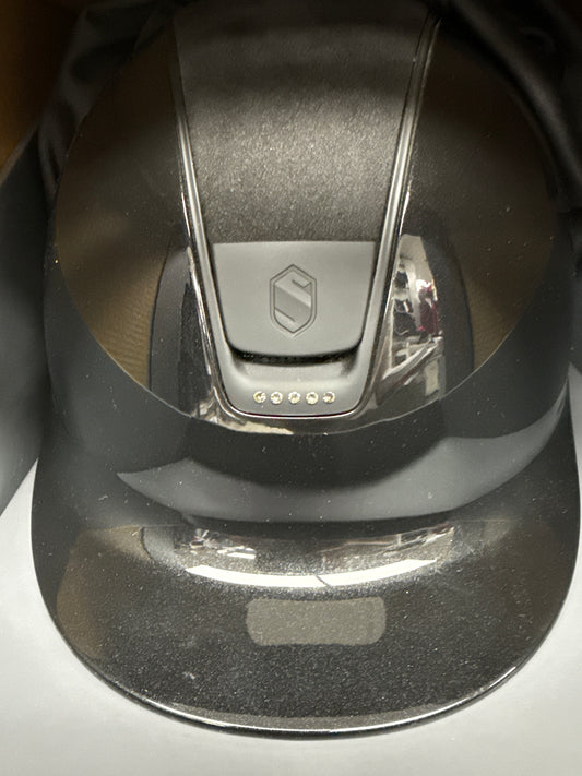 Helmet V1 Reg Gloss - Alcantara Top - Matt Blazon & Rails - 5 Clear Crystal - Samshield 1.0 - SL1
