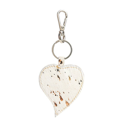 Heart's Love Key Fob in Brown & White