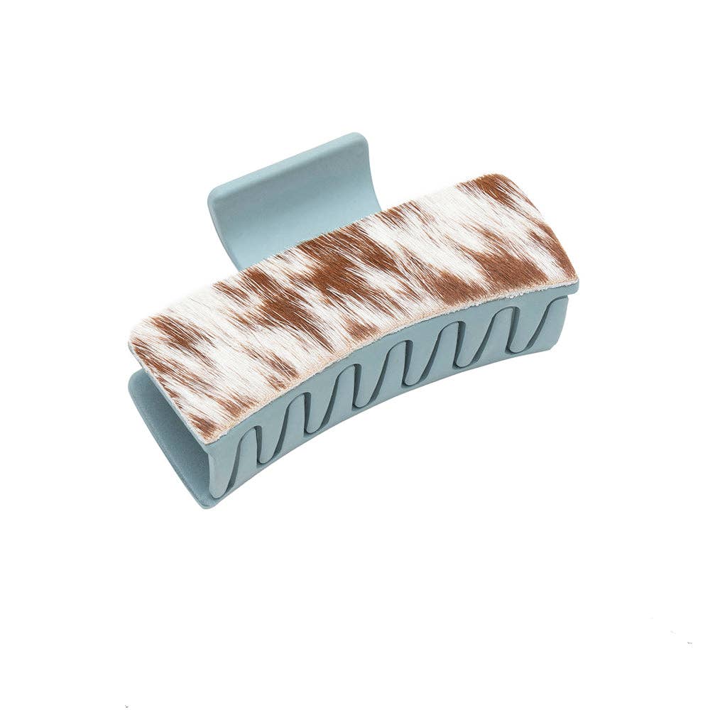 Cactus Bloom Ridge Hair Comb Clip: Black & White