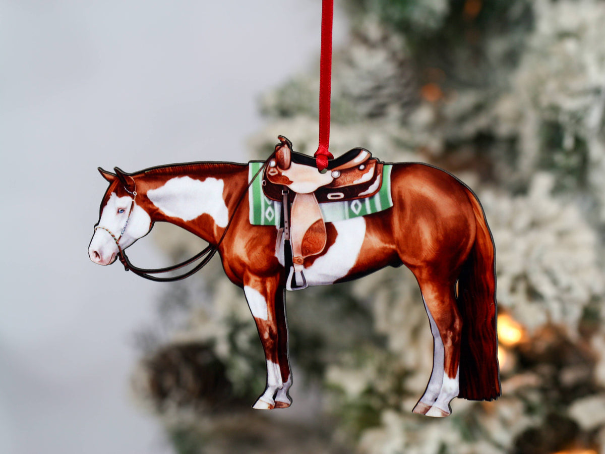 Chestnut Tobiano Western Pleasure Paint Horse Ornament Gift