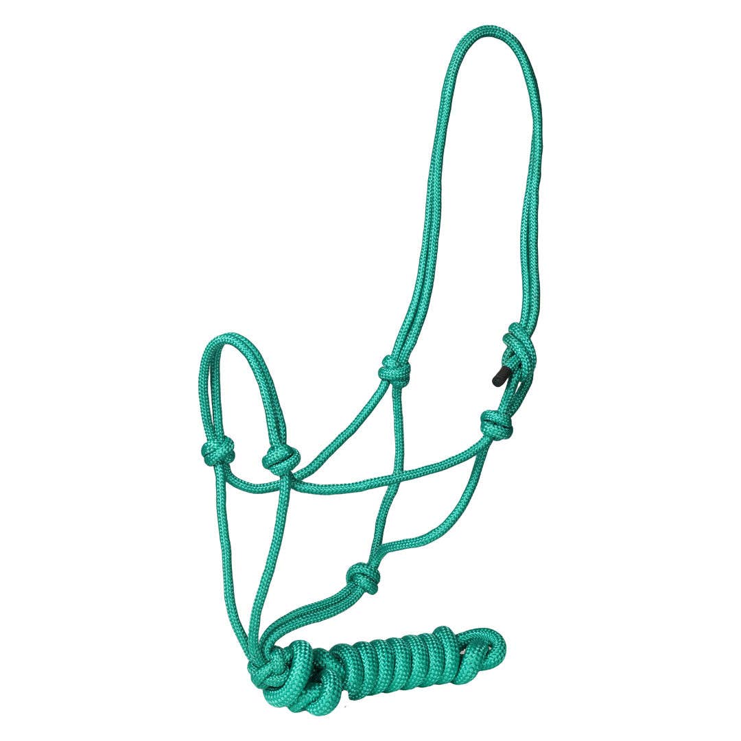 TuffRider Rugged Rope Halter with matching lead: Blue / Horse
