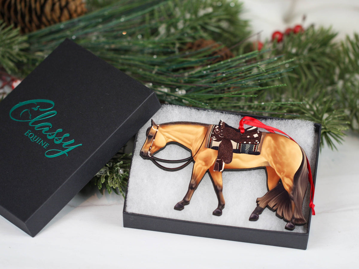 Buckskin Western Pleasure Horse Ornament Quarter Horse Gift