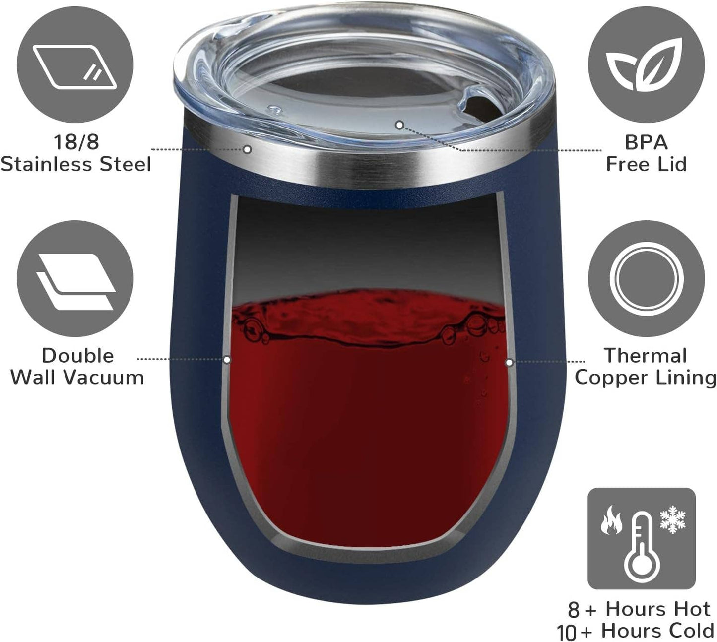 When You Fall I'll Be There Steel Wine Tumbler: Black