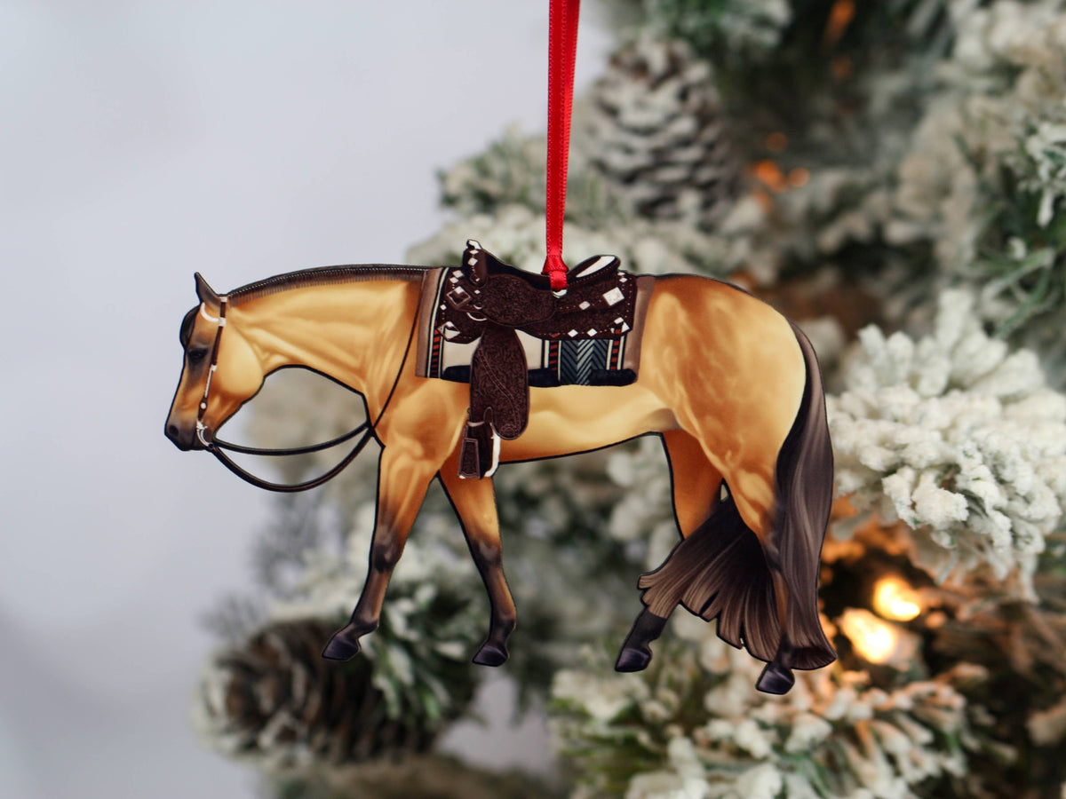Buckskin Western Pleasure Horse Ornament Quarter Horse Gift