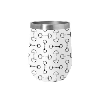 AWST Int'l 12 oz Stainless Steel Wine Tumbler-Lila Vintage Snaffle Bit: Black / STD